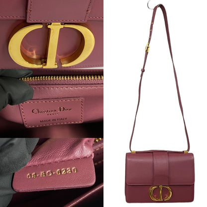Christian Dior Pink Gold Purple Wine Leather Pochette Shoulder Bag