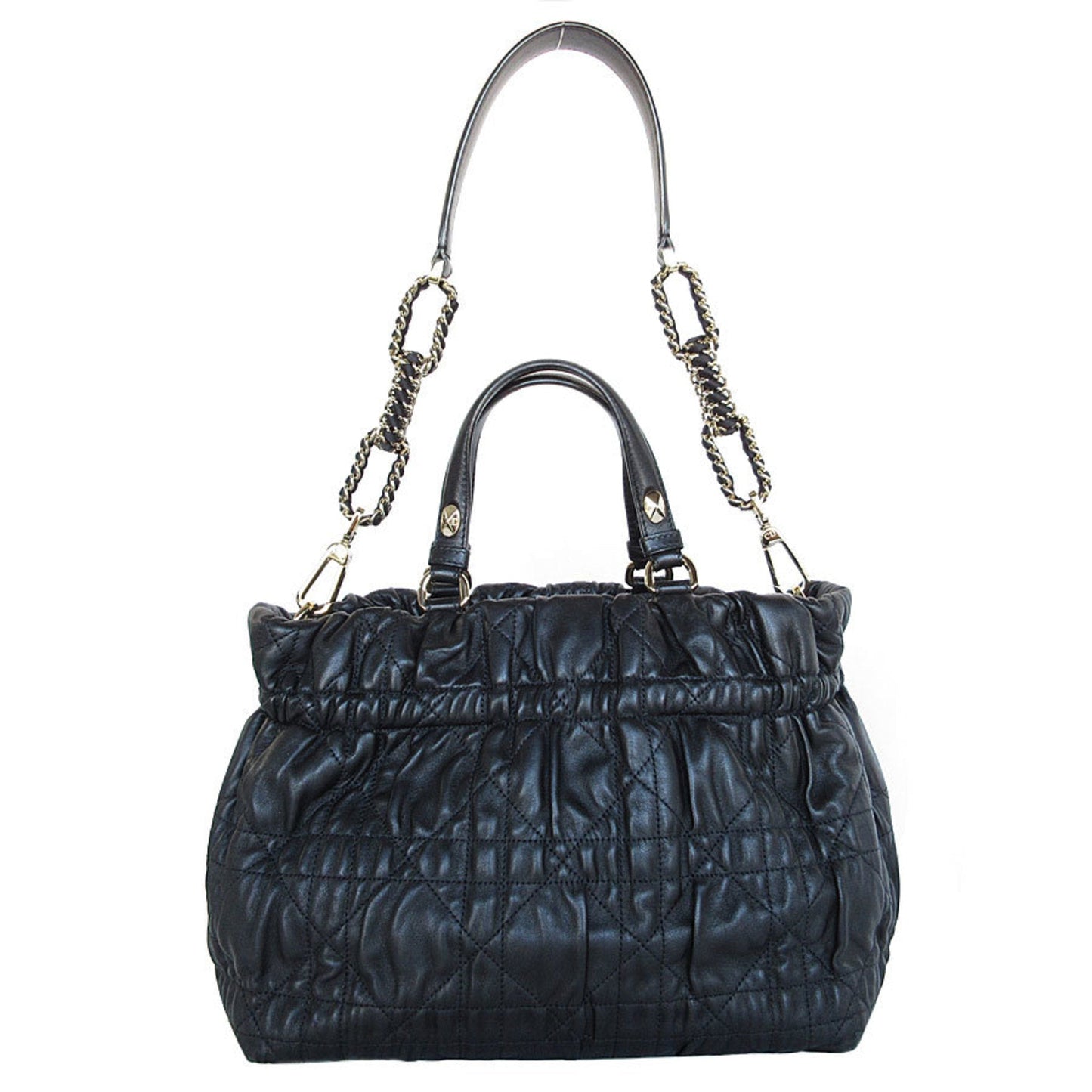 Christian Dior Black Leather Handbag Shoulder Bag Style 9