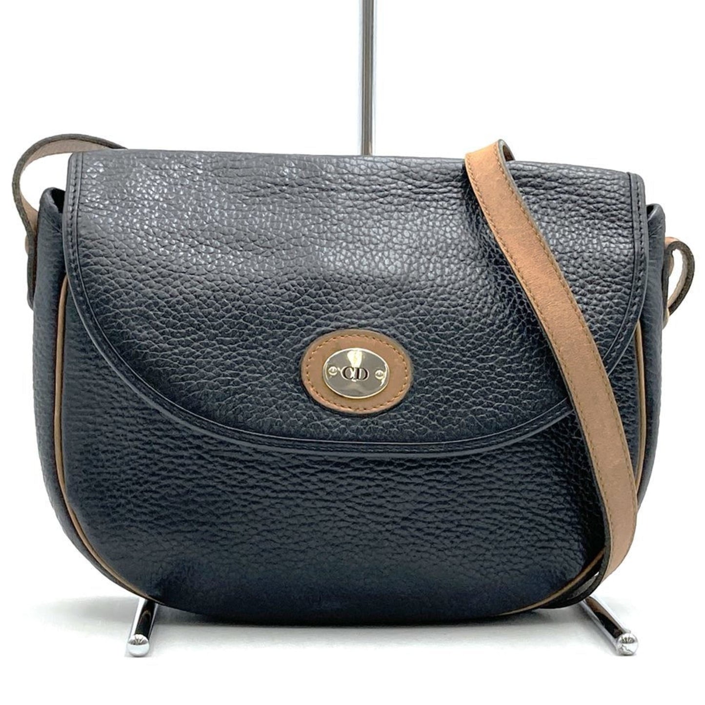 Christian Dior Black Leather Shoulder Bag Style 32