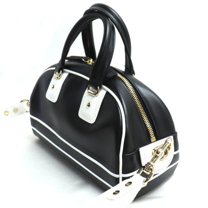 Christian Dior Black White Leather Shoulder Bag
