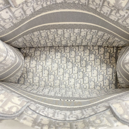 Christian Dior Gray White Canvas Tote Bag
