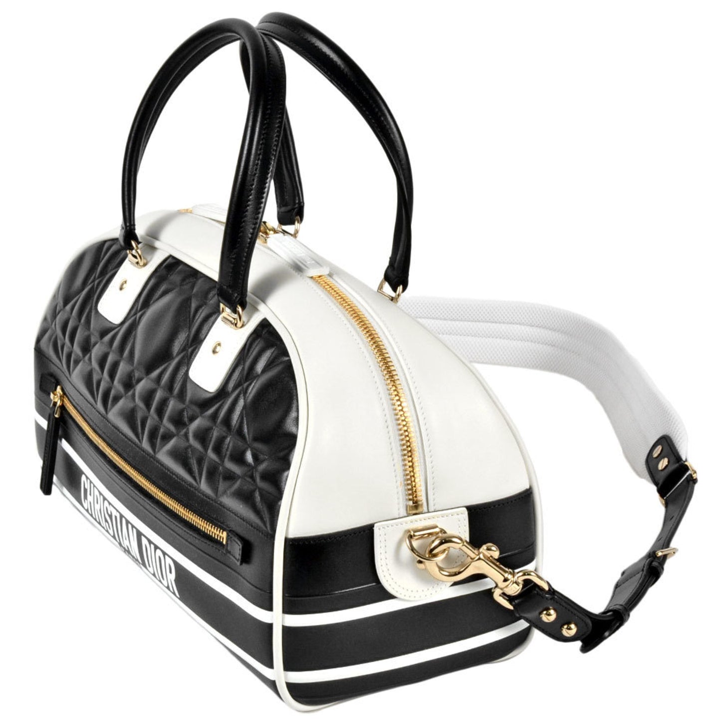 Christian Dior Black White Leather Handbag Style 4