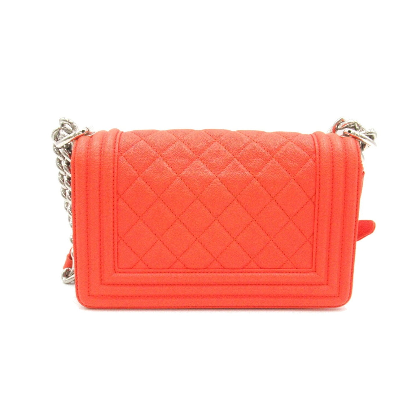 Chanel Boy Chanel Chain Shoulder Bag Caviar Skin (Grained Calf) Women's Orange