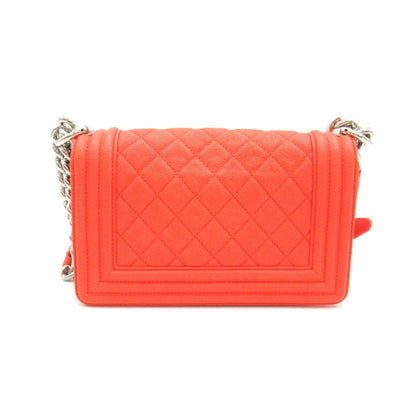 Chanel Boy Chanel Chain Shoulder Bag Caviar Skin (Grained Calf) Women's Orange