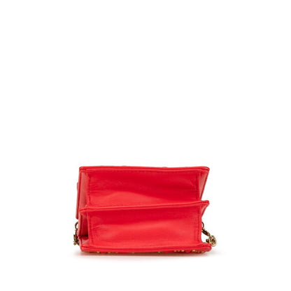 Christian Dior Gold Red Color Leather Shoulder Bag