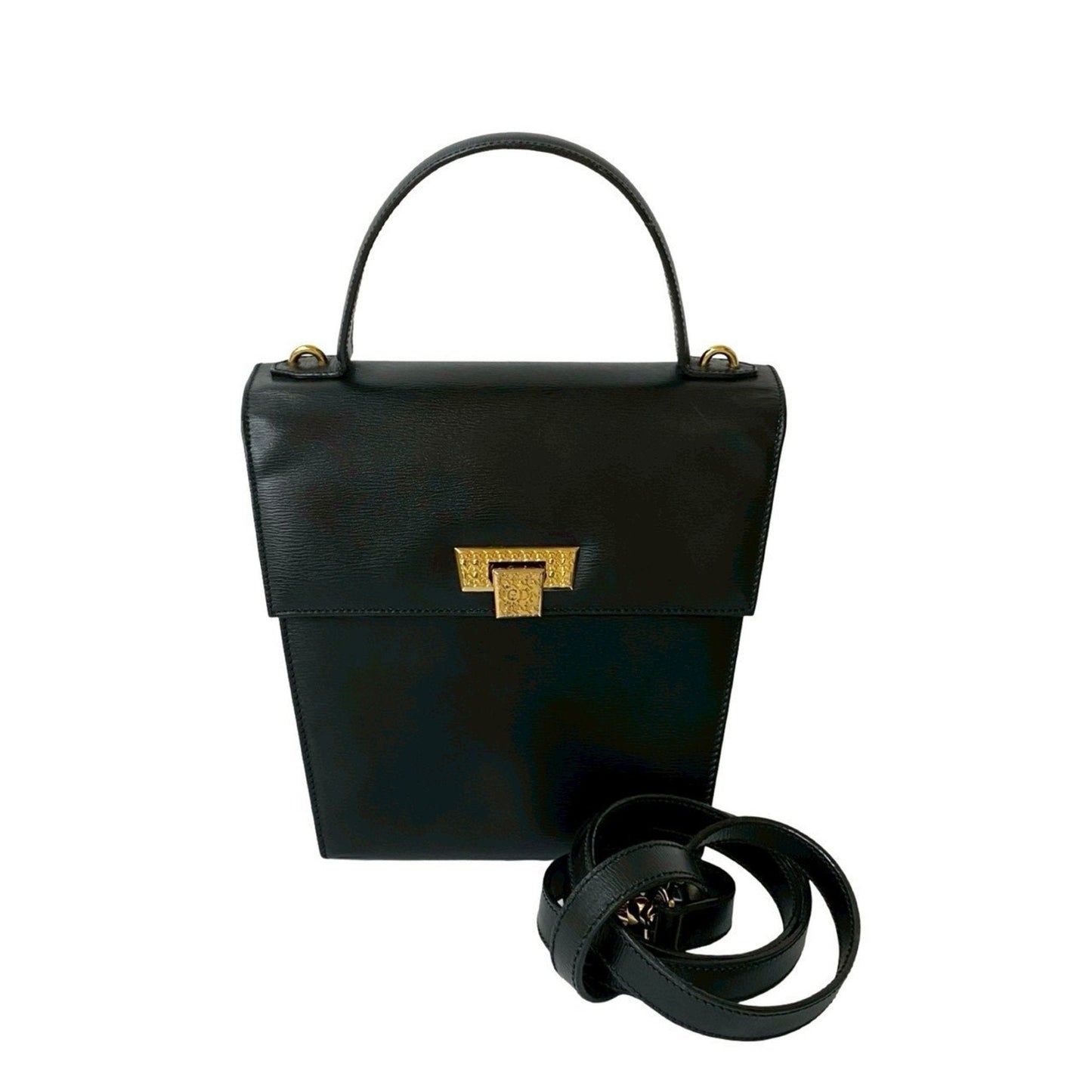 Christian Dior Black Leather Handbag Shoulder Bag Style 7