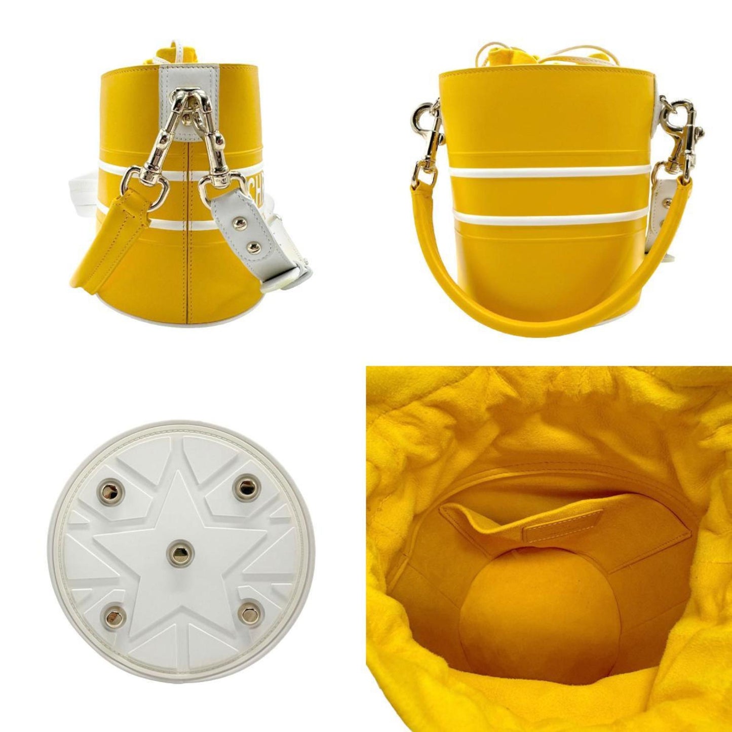 Christian Dior Yellow Leather Handbag Shoulder Bag Leather