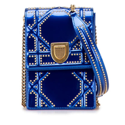 Christian Dior Blue Leather Shoulder Bag Style 4