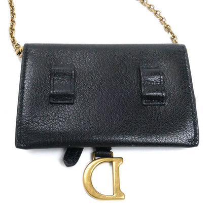 Christian Dior Black Leather Shoulder Bag Style 21