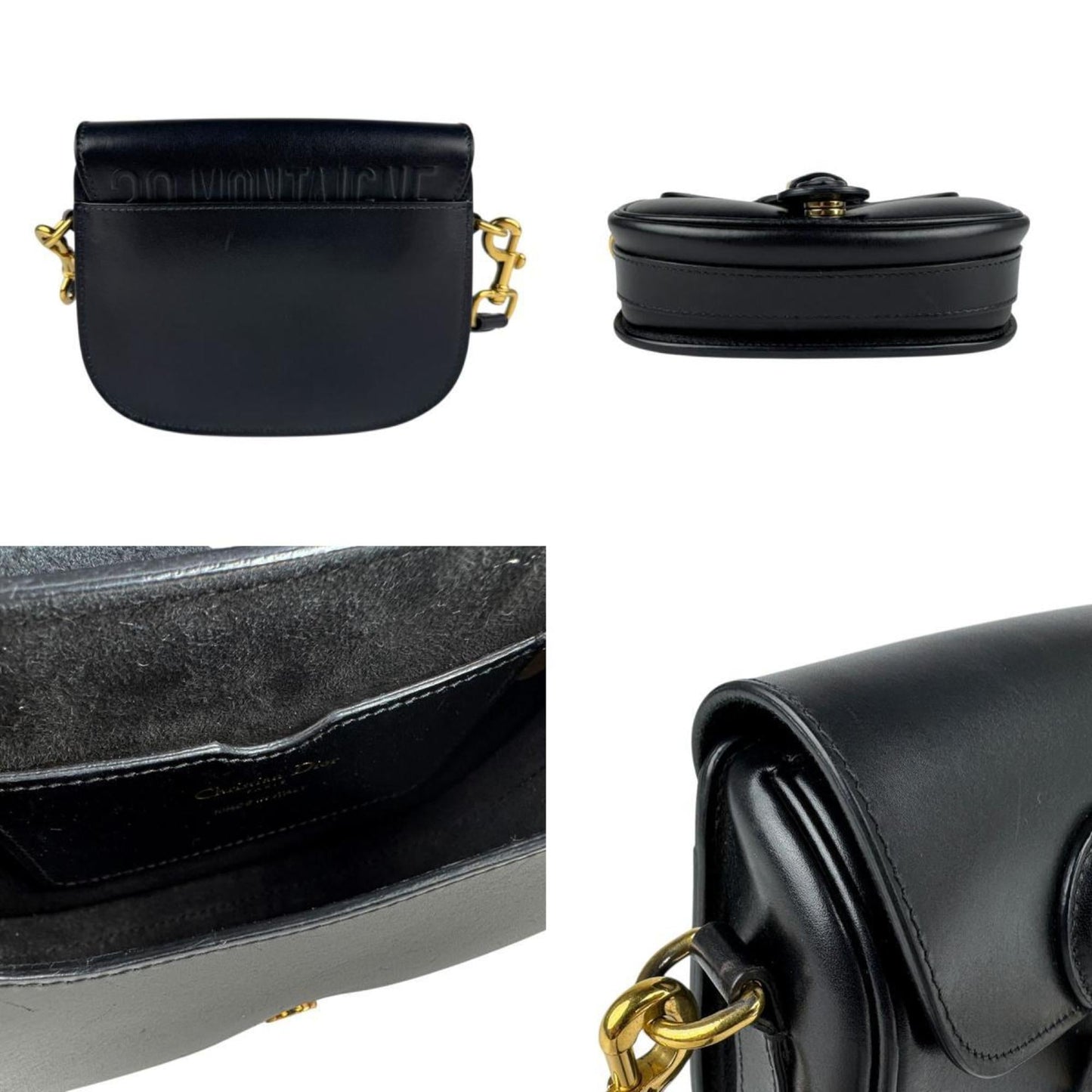 Christian Dior Black Leather Shoulder Bag Style 31
