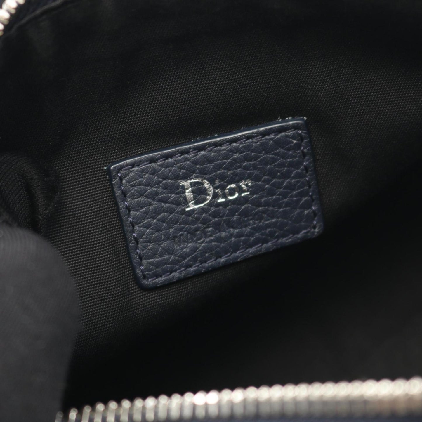 Christian Dior Navy Leather Shoulder Bag