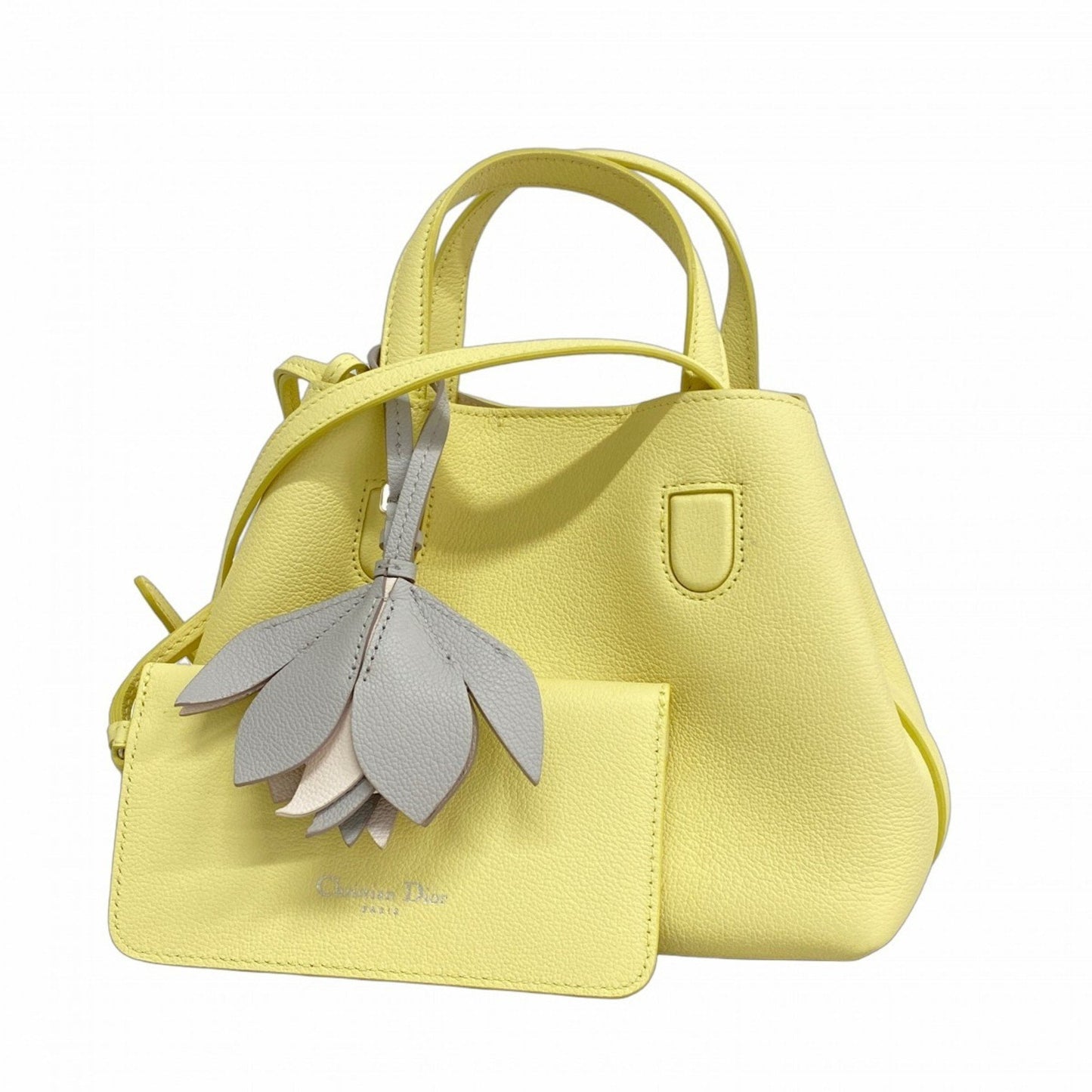 Christian Dior Yellow Leather Handbag