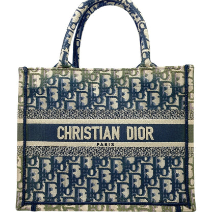 Christian Dior Khaki Navy Pink Canvas Handbag Tote Bag