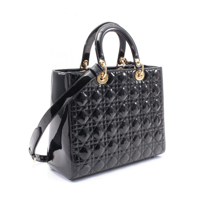 Christian Dior Black Patent Leather Handbag