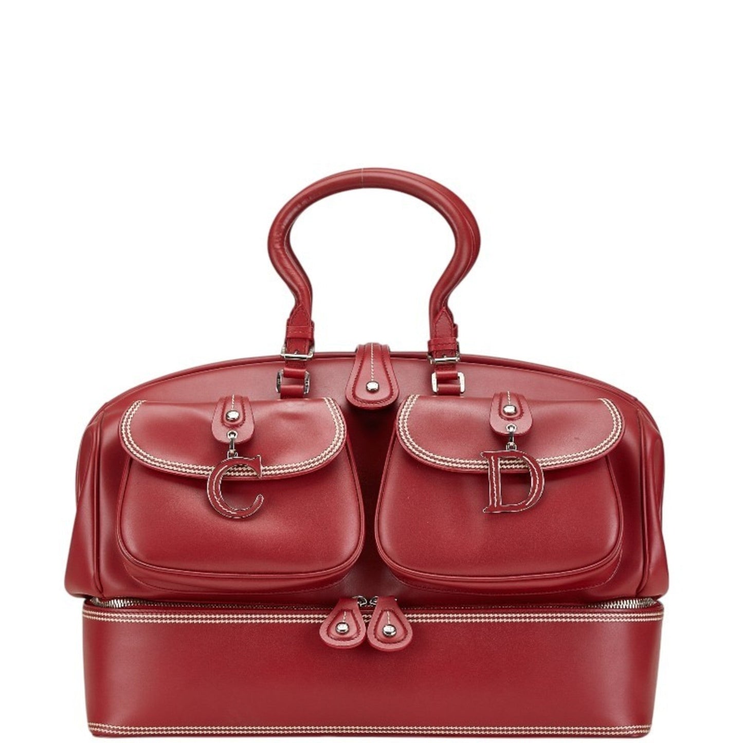 Christian Dior Red Color Leather Handbag