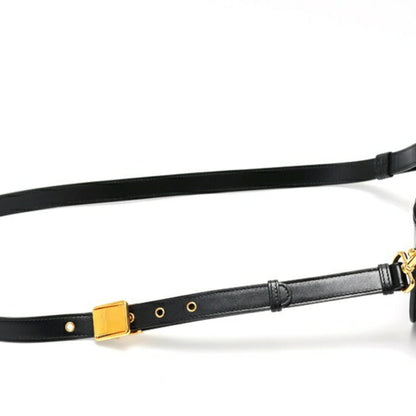 Christian Dior Black Leather Shoulder Bag Style 27