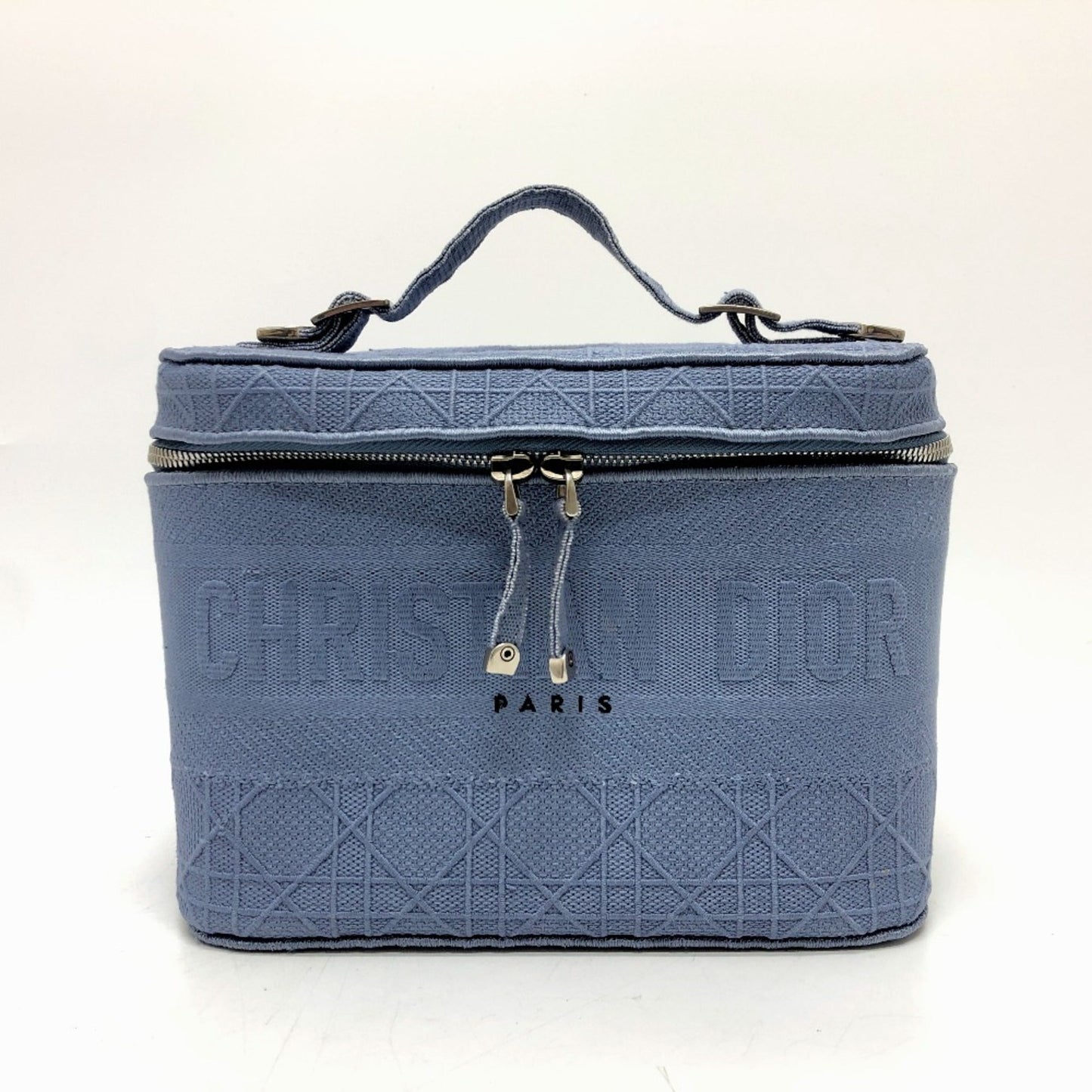 Christian Dior Blue Canvas Vanity Bag