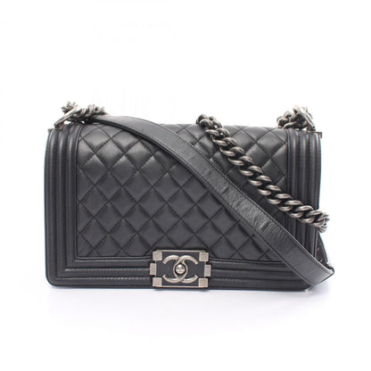 Chanel Boy Lambskin Black Shoulder Bag