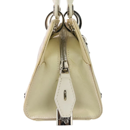 Christian Dior Off-White Nylon Leather Handbag