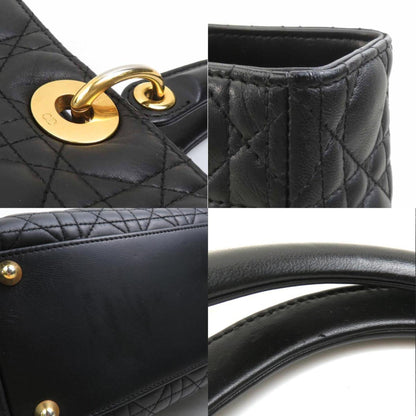Christian Dior Black Leather Handbag Shoulder Bag Style 2