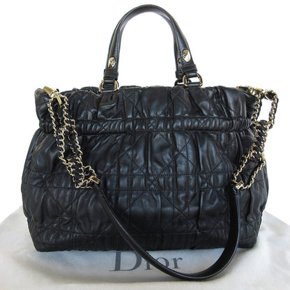 Christian Dior Black Leather Handbag Shoulder Bag Style 9