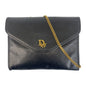 Christian Dior Black Leather Clutch Bag Shoulder Bag Leather