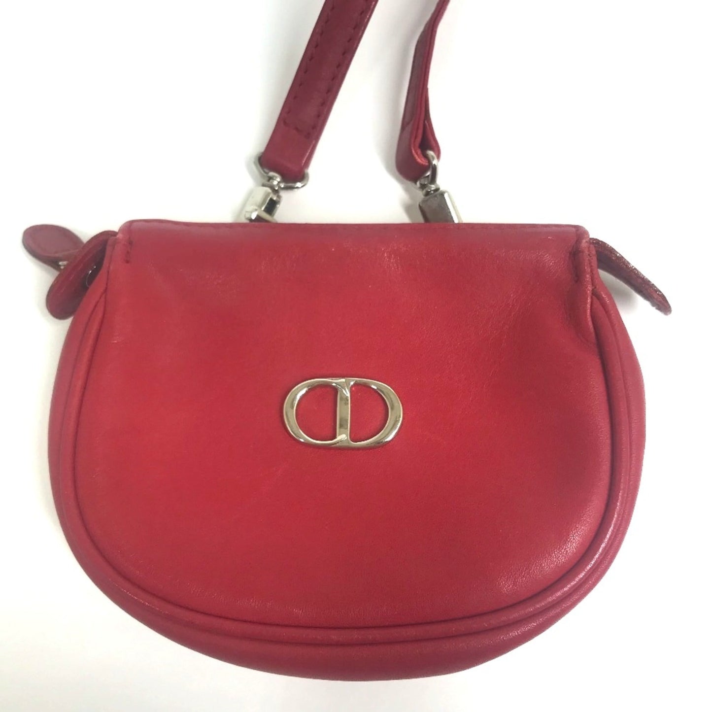 Christian Dior Red Leather Shoulder Bag Leather