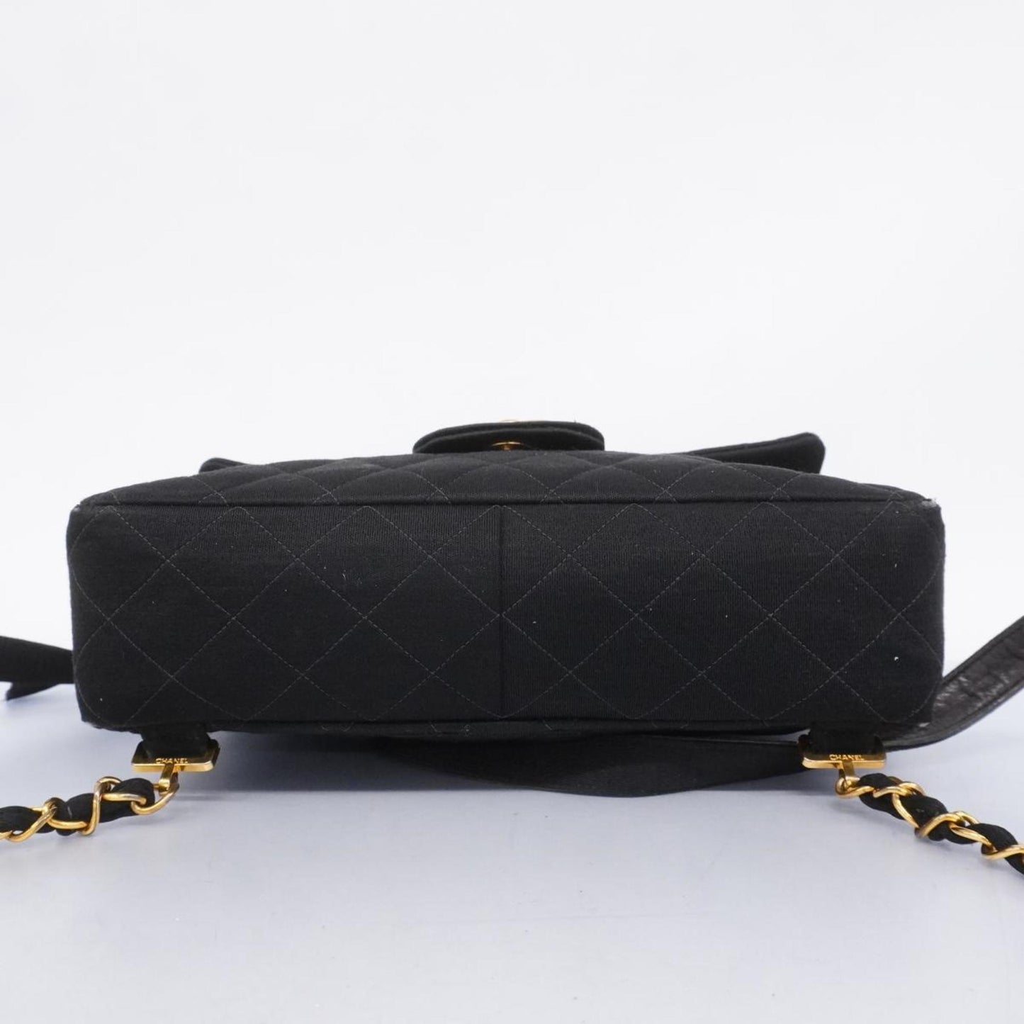Chanel Backpack Matelasse Cotton Black Women's