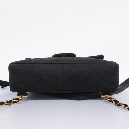 Chanel Backpack Matelasse Cotton Black Women's