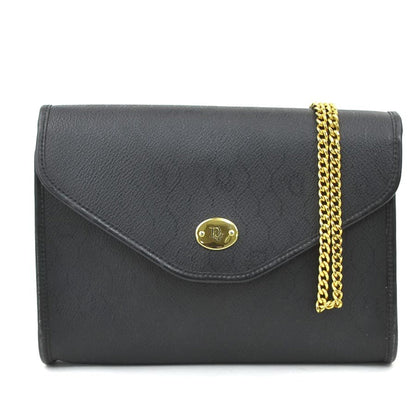 Christian Dior Black Leather Shoulder Bag Style 16