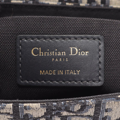 Christian Dior Beige Black Navy Canvas Leather Shoulder Bag