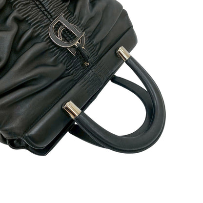 Christian Dior Black Leather Handbag Tote Bag Style 9