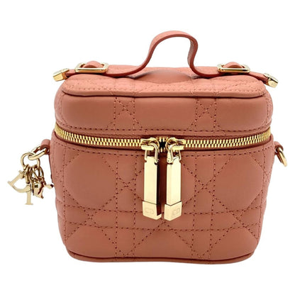 Christian Dior Pink Leather Shoulder Bag Vanity Bag
