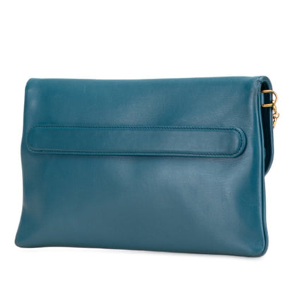 Christian Dior Blue Leather Shoulder Bag Style 7