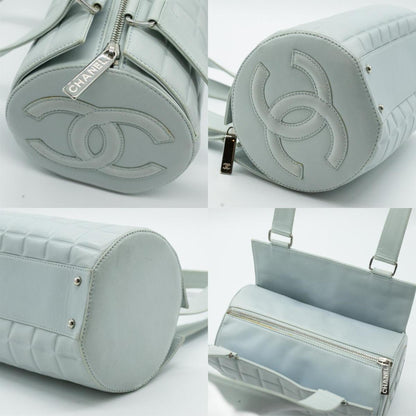 Chanel Leather Blue Silver Handbag