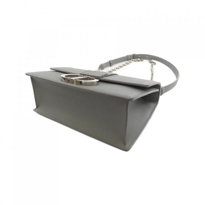 Christian Dior Gray Leather Shoulder Bag Leather