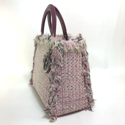 Christian Dior Lady Dior Pink Purple White Tweed Handbag Shoulder Bag