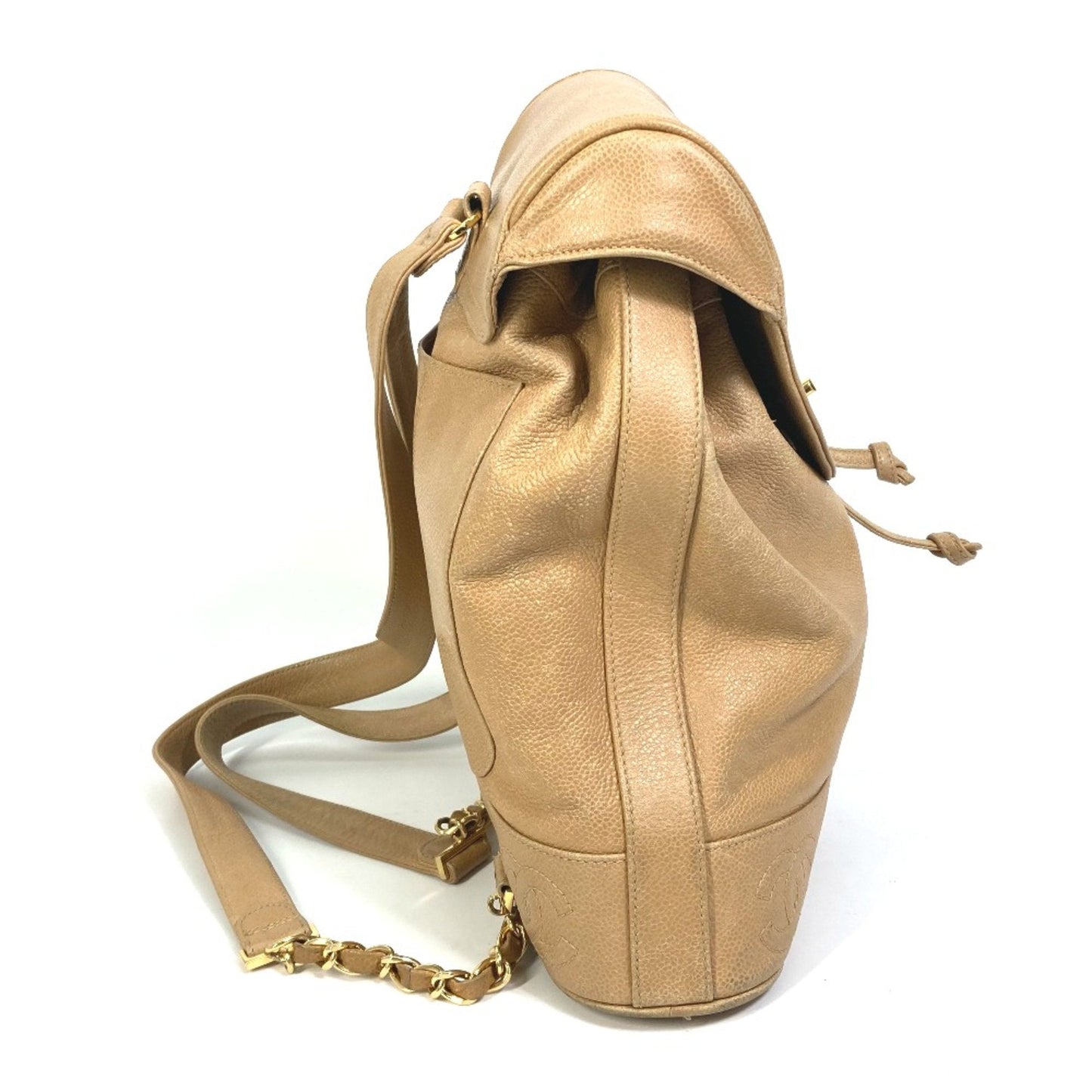 Chanel backpack bag with pouch bag turnlock Backpack Beige