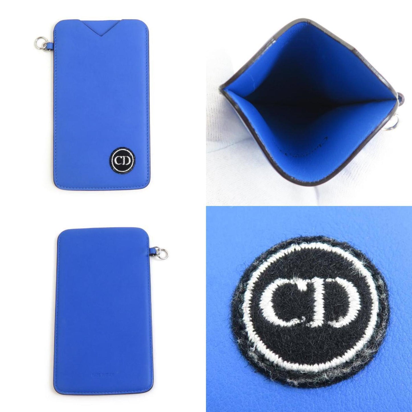 Christian Dior Blue Purple Leather Pouch