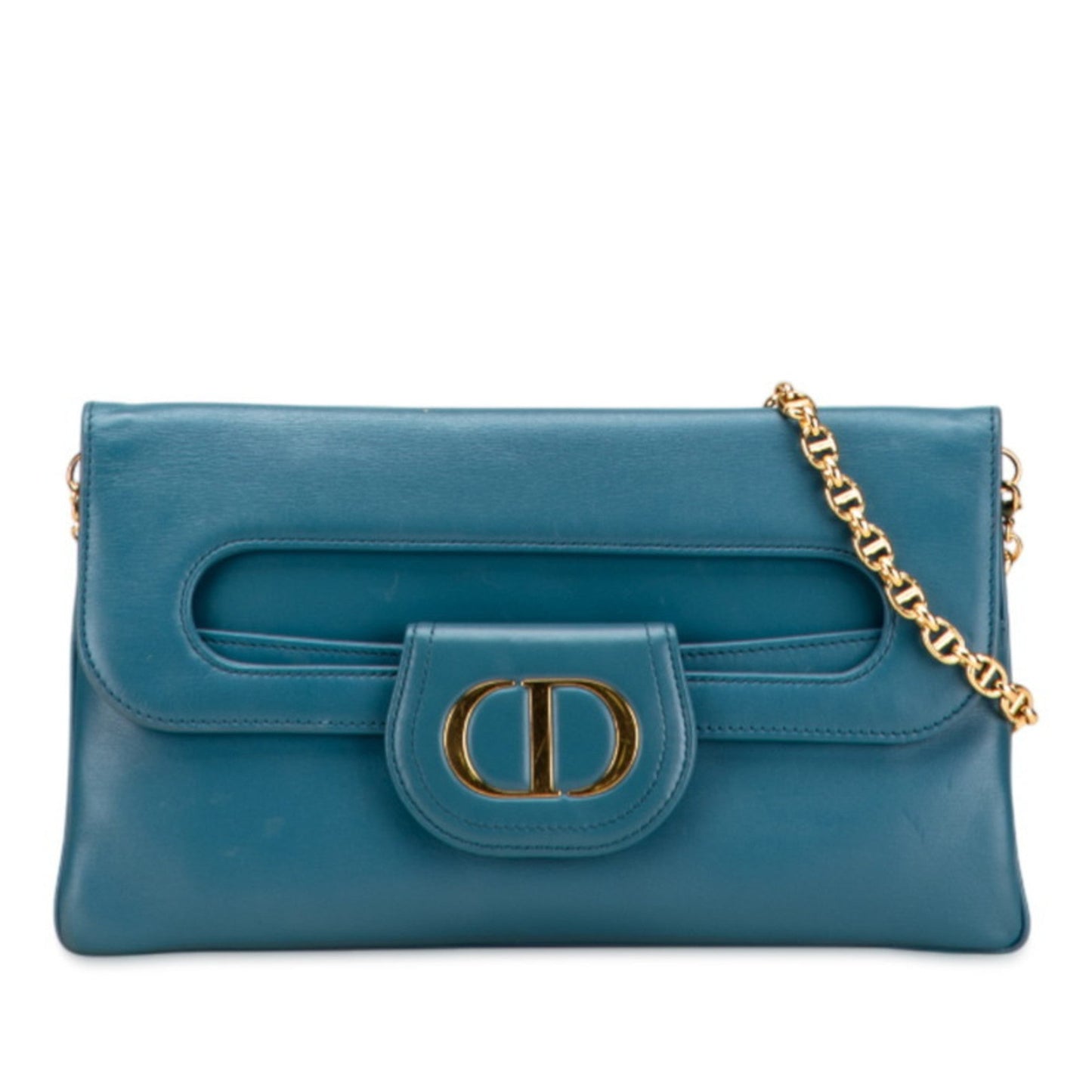 Christian Dior Blue Leather Shoulder Bag Style 7