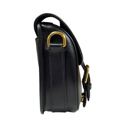 Christian Dior Black Leather Shoulder Bag Style 39