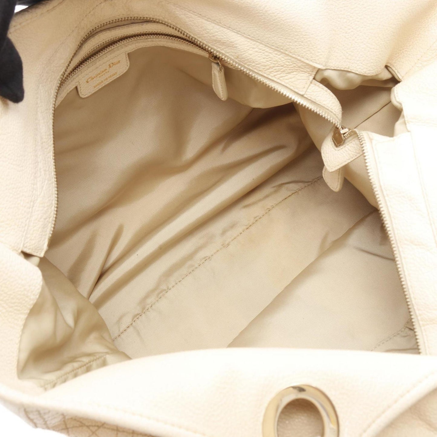 Christian Dior Beige Leather Tote Bag