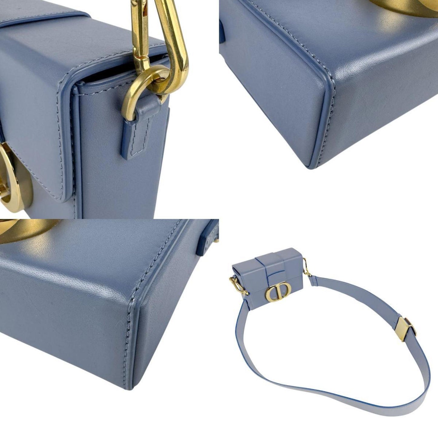 Christian Dior Blue Leather Shoulder Bag Style 5