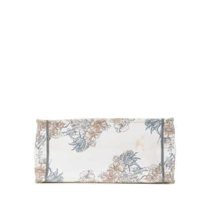 Christian Dior Multi-Color White Jacquard Tote Bag