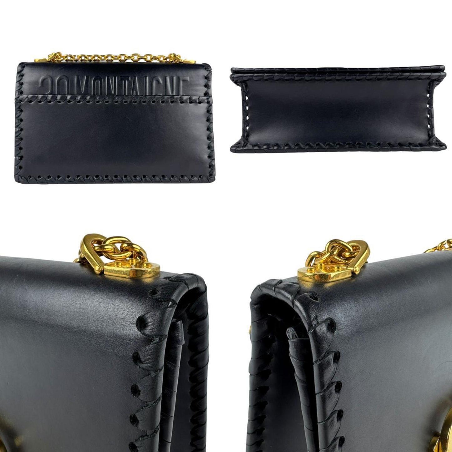 Christian Dior Black Leather Shoulder Bag Style 18