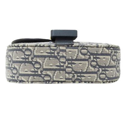 Christian Dior Gray Jacquard Leather Shoulder Bag