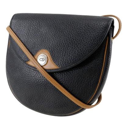 Christian Dior Black Leather Pochette Shoulder Bag Style 8