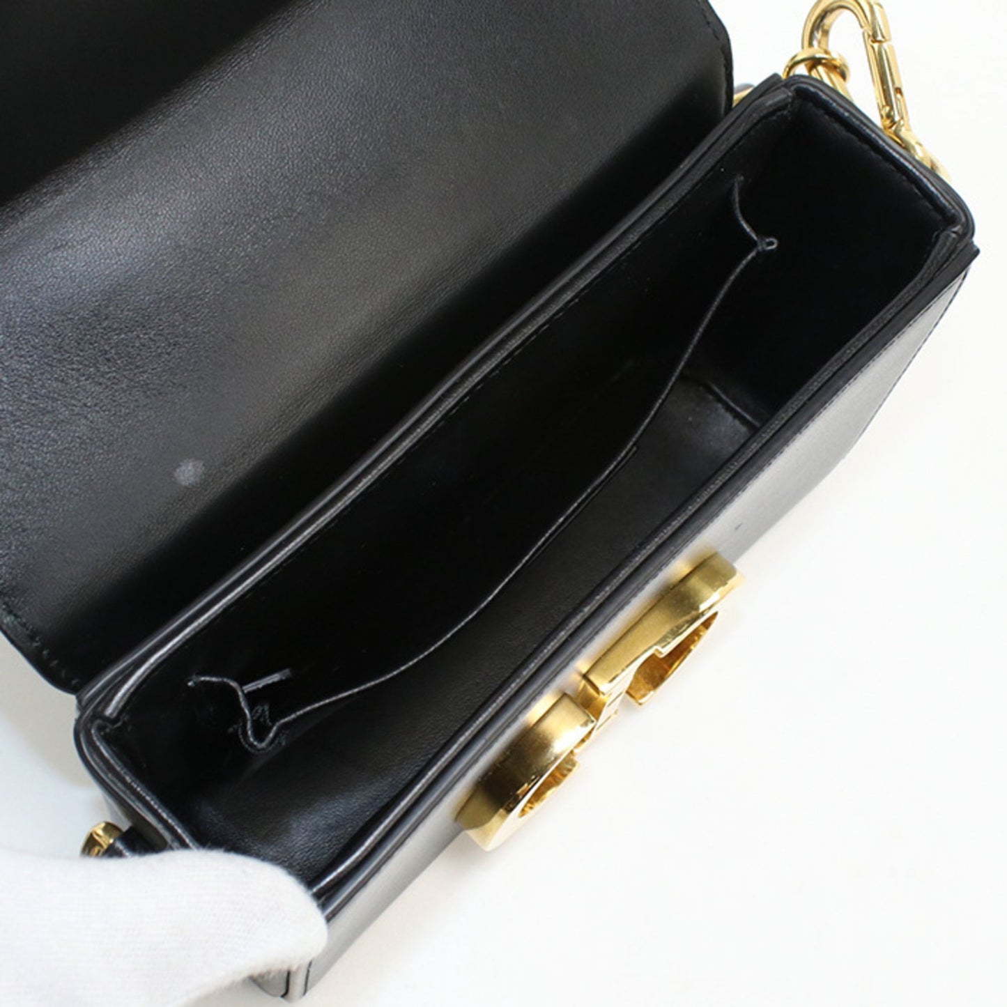 Christian Dior Black Leather Shoulder Bag Style 3