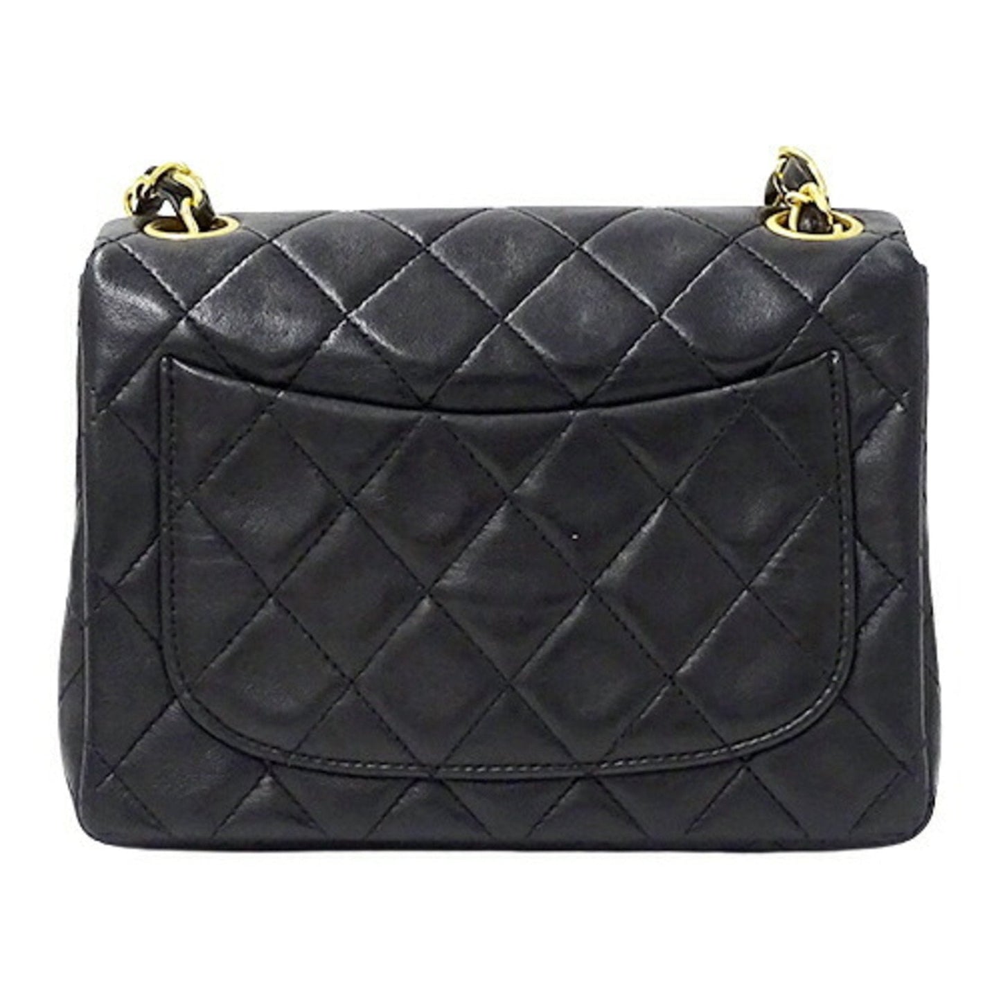 Chanel bag matelasse lady's shoulder chain lambskin black