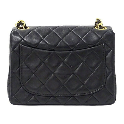 Chanel bag matelasse lady's shoulder chain lambskin black